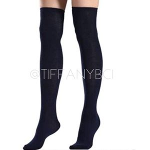 Dark Blue Thigh High Over the Knee Socks